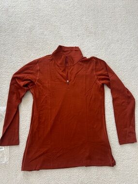 Woolx Rust colored Brooke 1/4 zip pullover